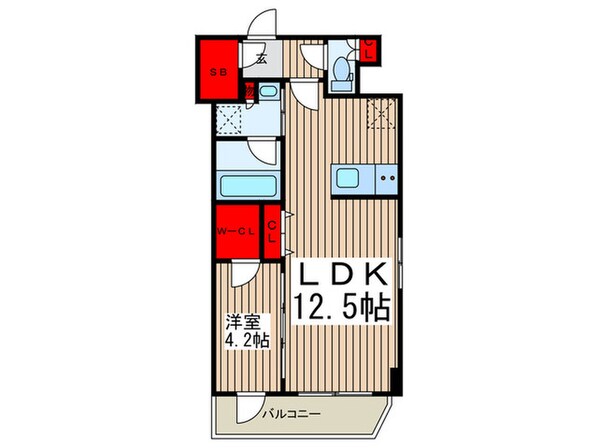 ONE ROOF RESIDENCE KIBA WESTの物件間取画像